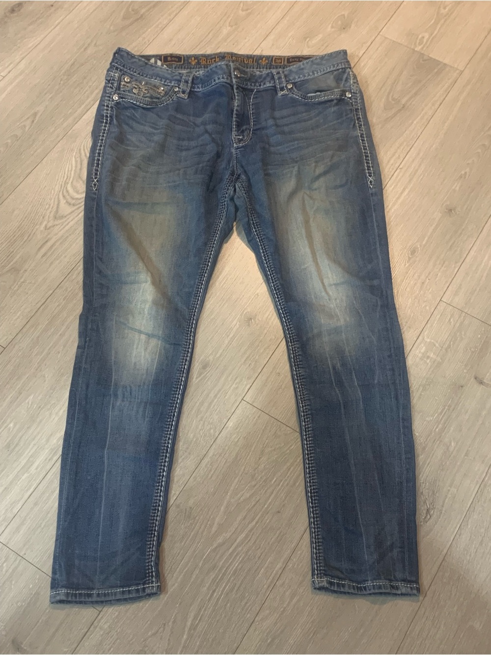 Rock Revival Women’s Betty Easy Skinny Blue Jeans Size 36